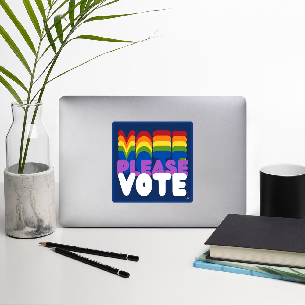 Please Vote in Color Vinyl Sticker