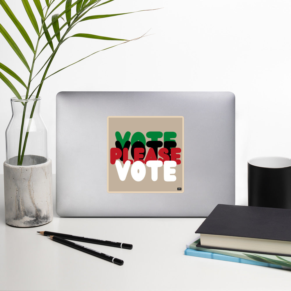Please Vote in Black Vinyl Sticker