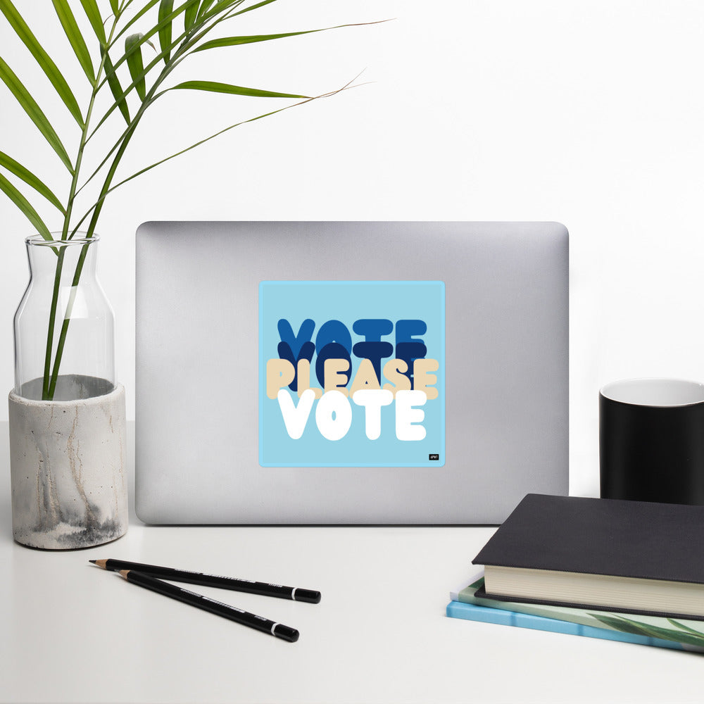 Please Vote in Blue Vinyl Sticker