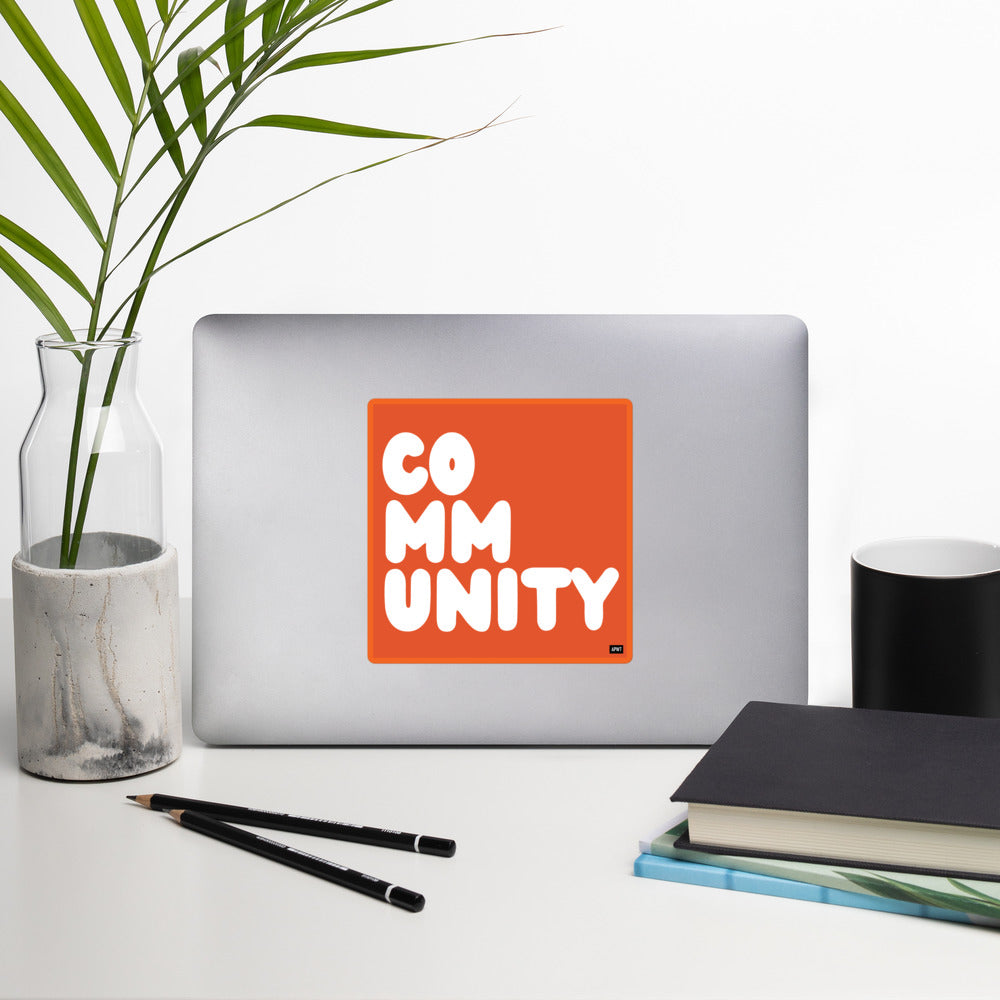 A Community in Tangerine Vinyl Sticker