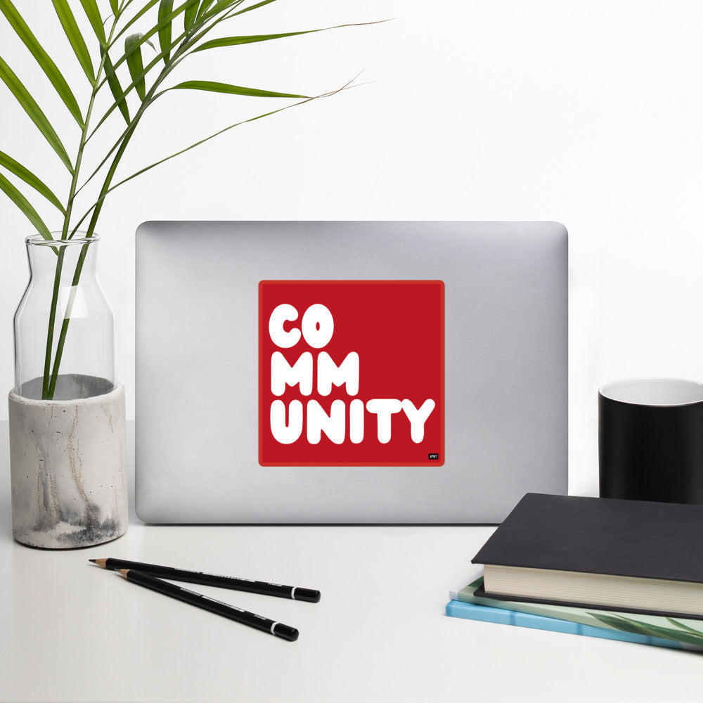 A Community in Crimson Vinyl Sticker