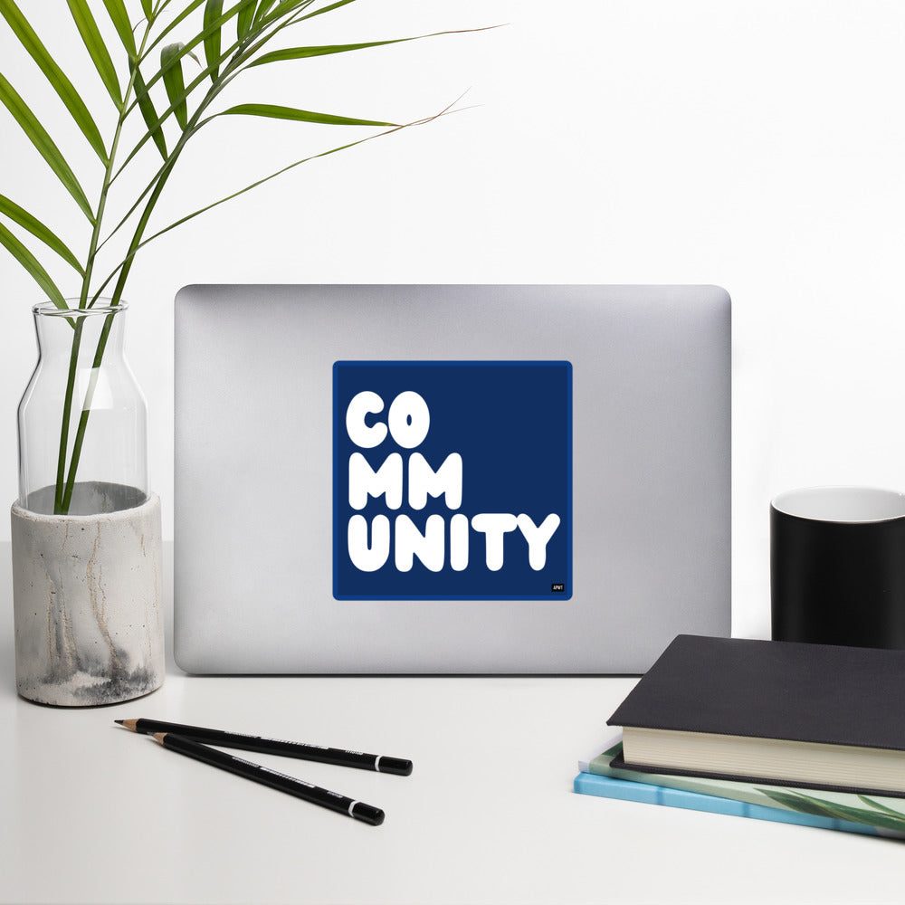 A Community in Dark Blue Vinyl Sticker