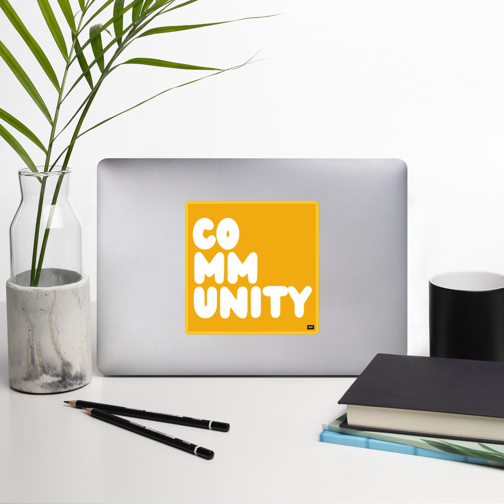 A Community in Autumn Leaves Vinyl Sticker