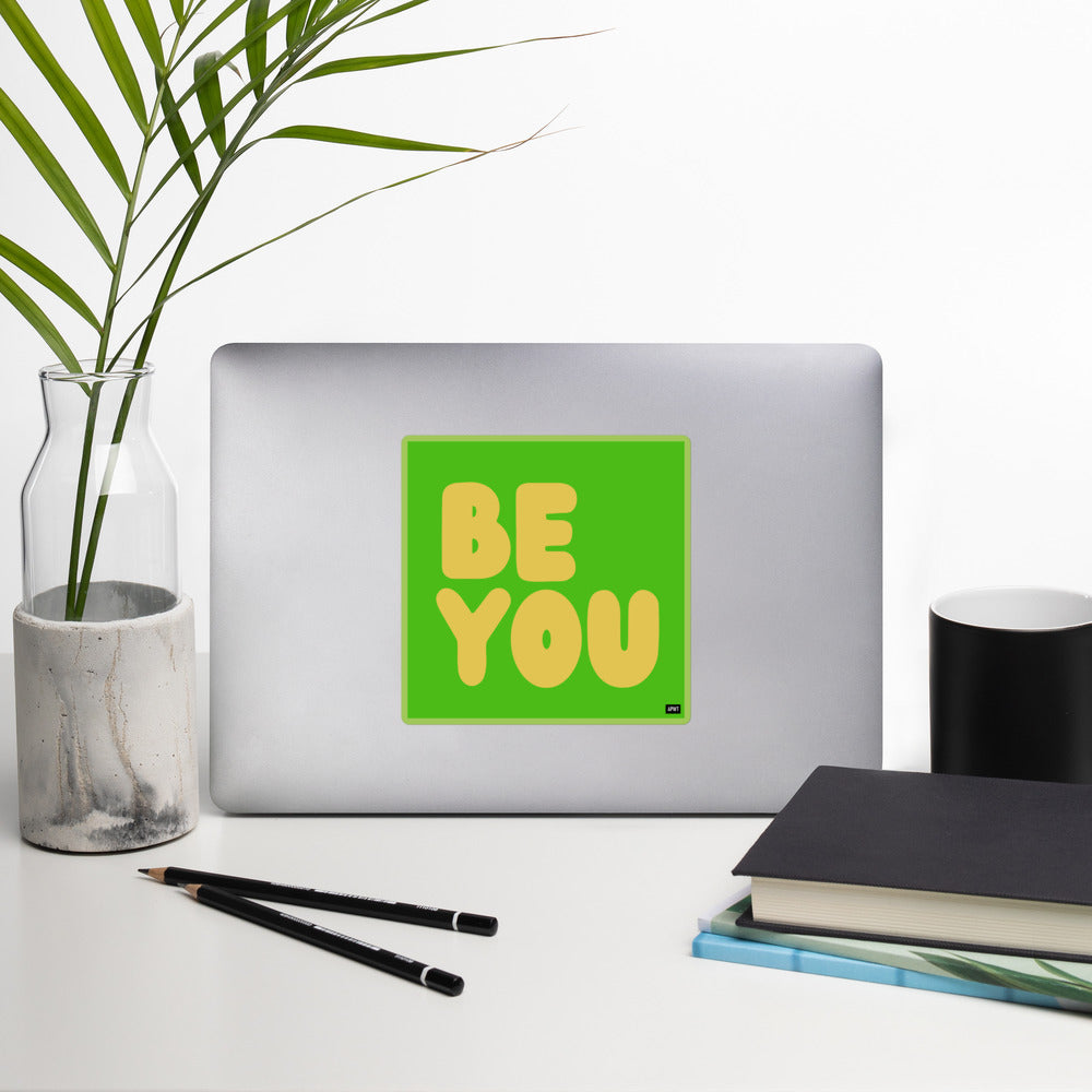 Be You in Green and Yellow Vinyl Sticker