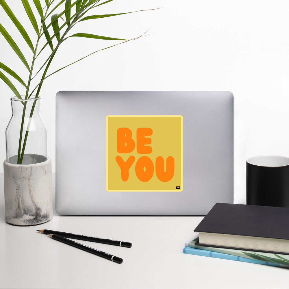 Be You in Yellow and Orange Vinyl Sticker