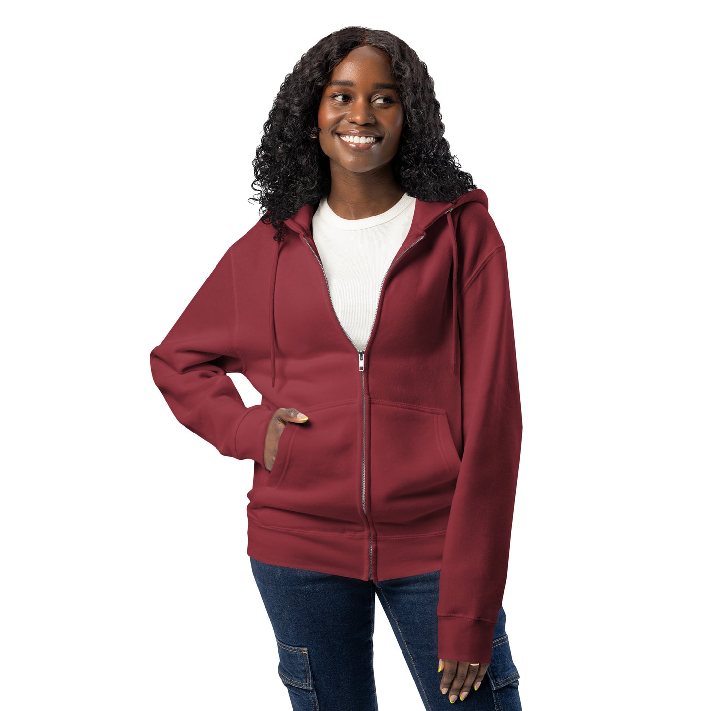 The Community in Burgundy Premium Unisex Zip-Up Hoodie - The APWT Gift Shop