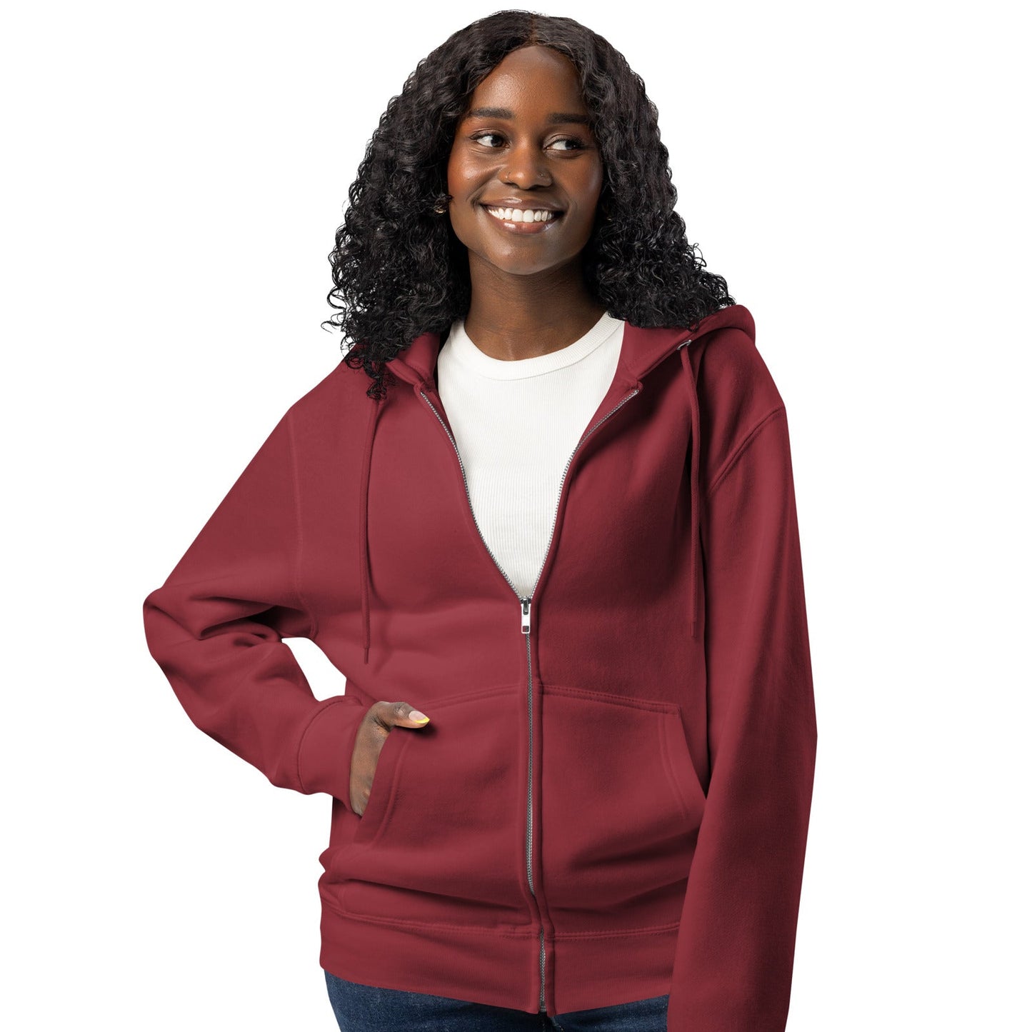 The Community in Burgundy Premium Unisex Zip-Up Hoodie - The APWT Gift Shop