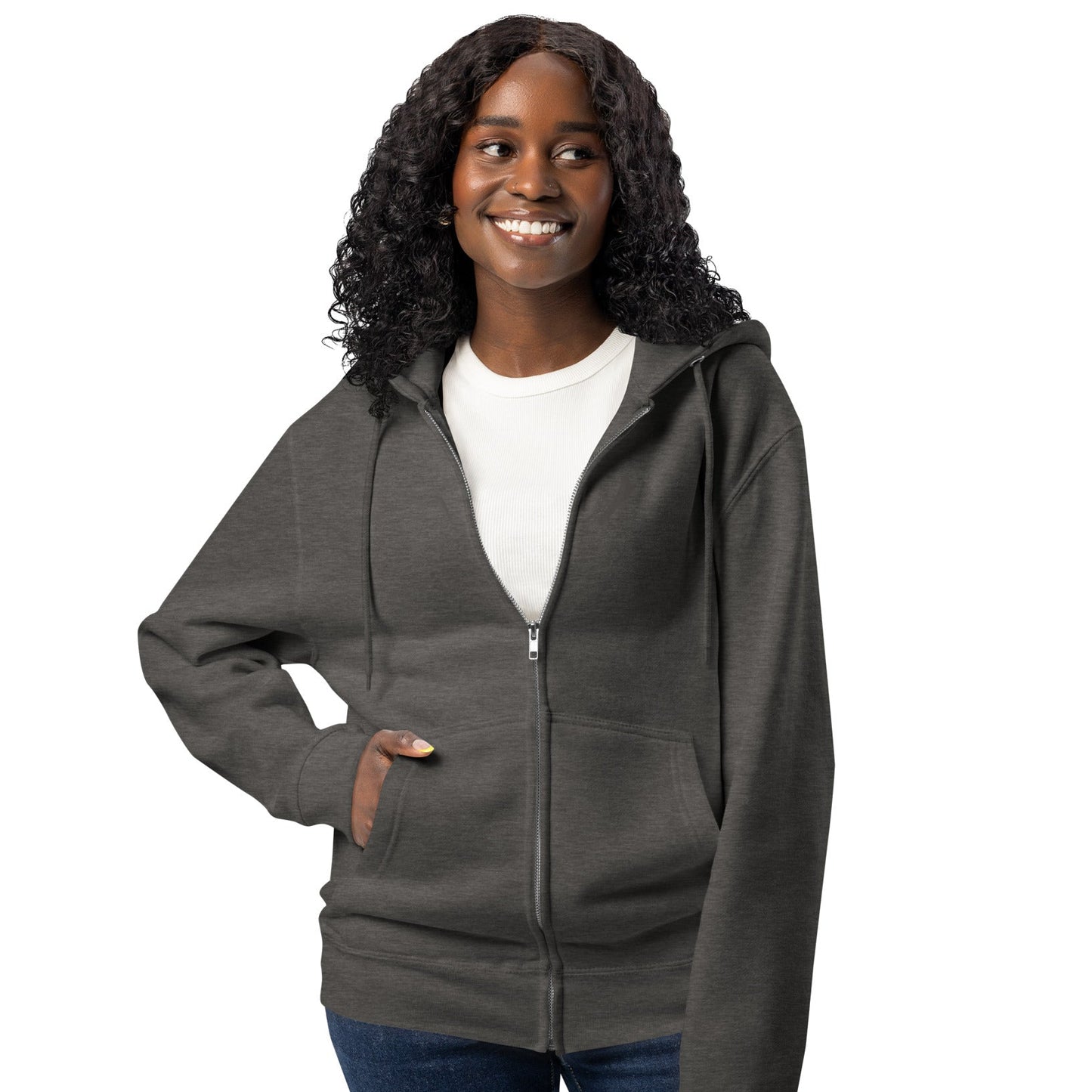 Community in Charcoal Grey and White Premium Unisex Zip-UP Hoodie - The APWT Gift Shop
