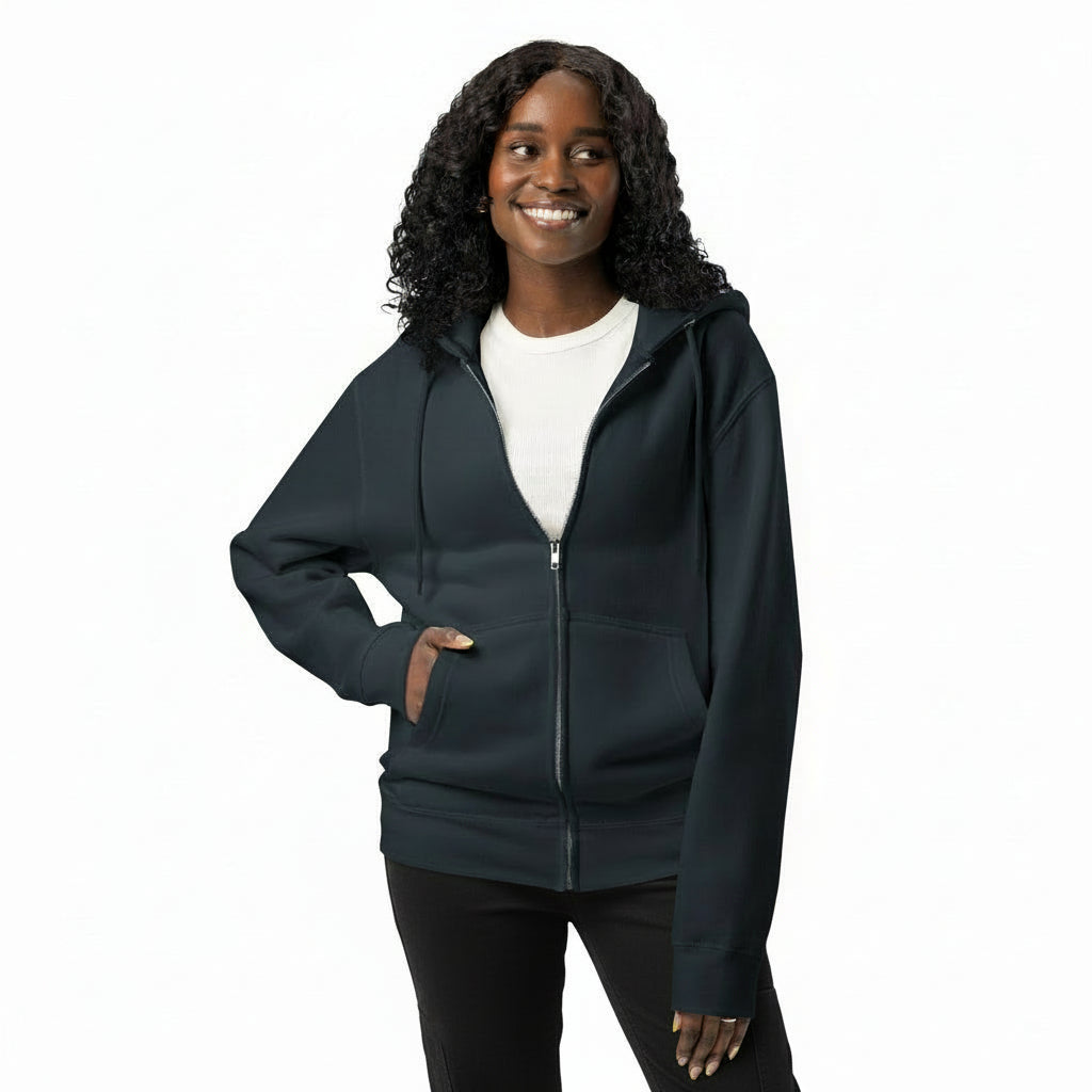 Community in Blue and White Premium Unisex Zip-Up Hoodie - The APWT Gift Shop