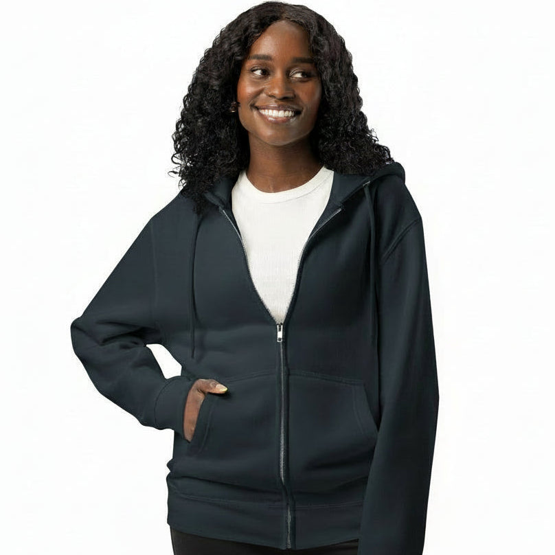 Community in Blue and White Premium Unisex Zip-Up Hoodie - The APWT Gift Shop