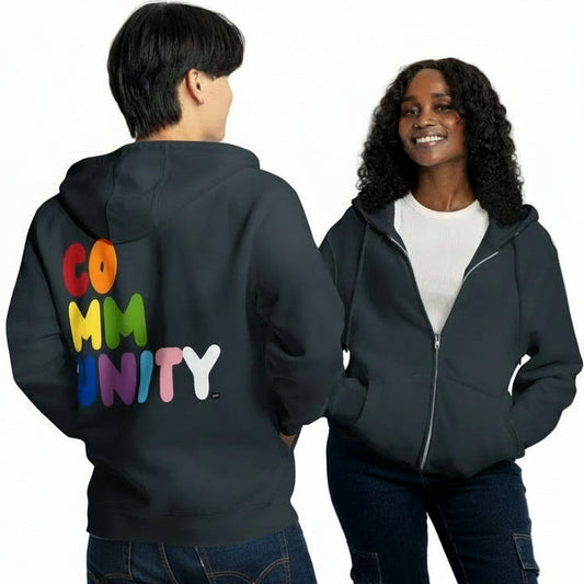 Rainbow Community Premium Unisex Zip-Up Hoodie - The APWT Gift Shop