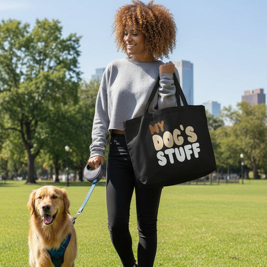 My Dog's Stuff Jumbo Black Tote Bag - The APWT Gift Shop
