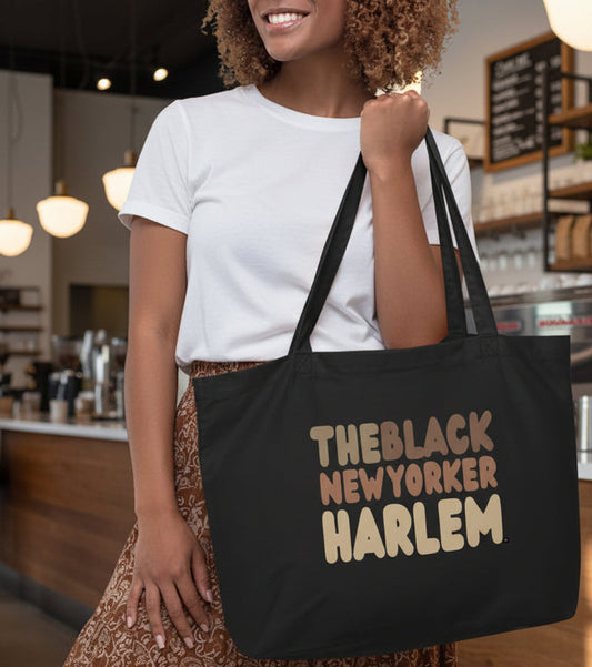 The Black New Yorker Harlem Jumbo Black Tote Bag - The APWT Gift Shop