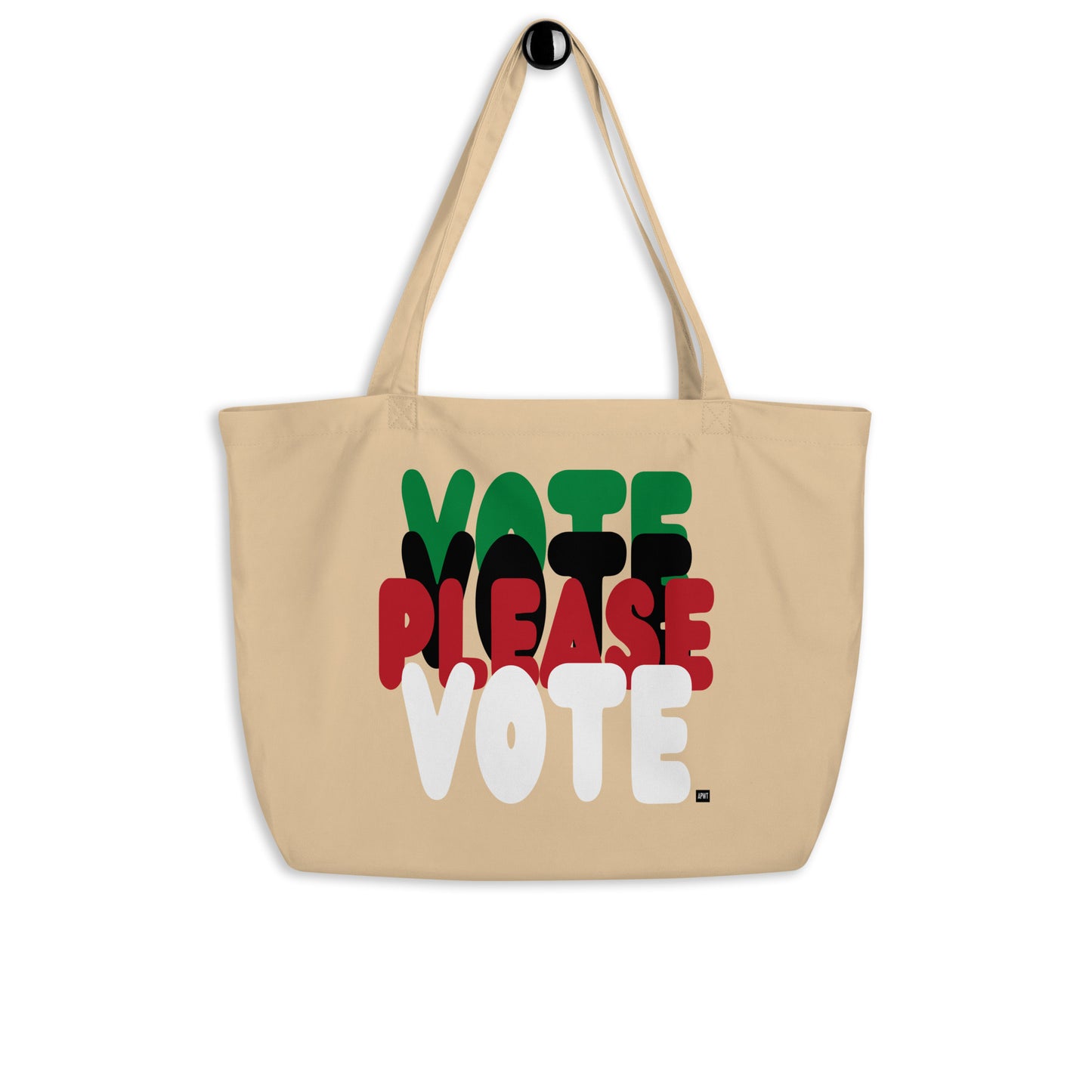 Please Vote in Black Jumbo Tote Bag - The APWT Gift Shop