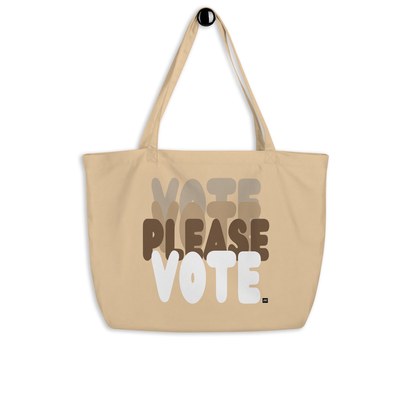 Please Vote in Brown Jumbo Tote Bag - The APWT Gift Shop