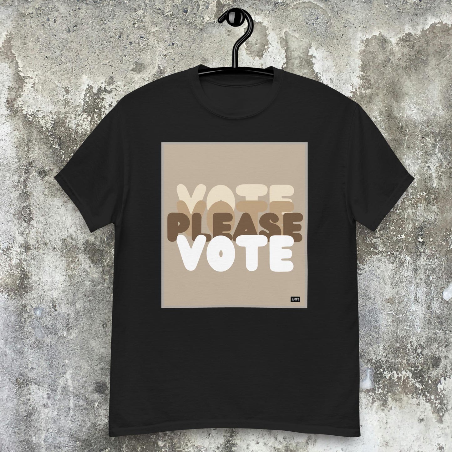 Please Vote in Brown Unisex T-Shirt - Available in Assorted Colors