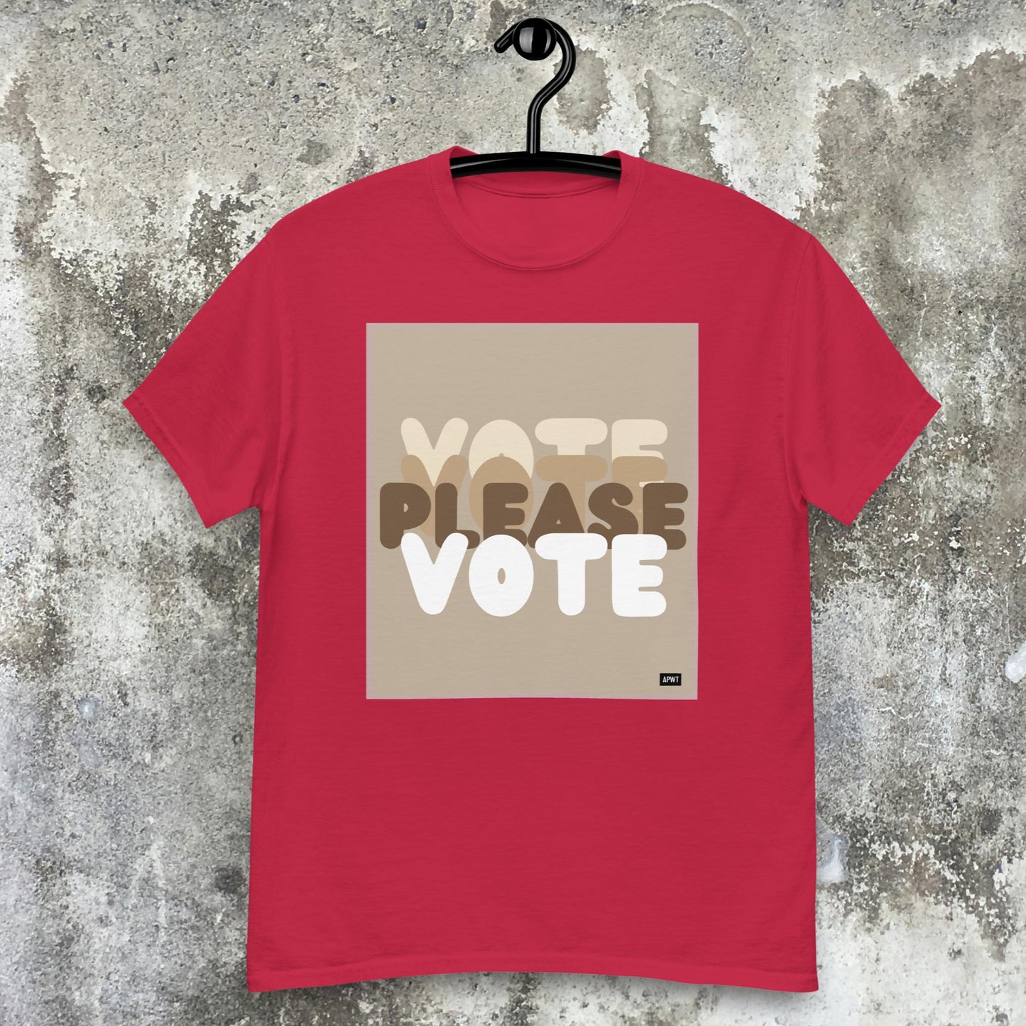 Please Vote in Brown Unisex T-Shirt - Available in Assorted Colors