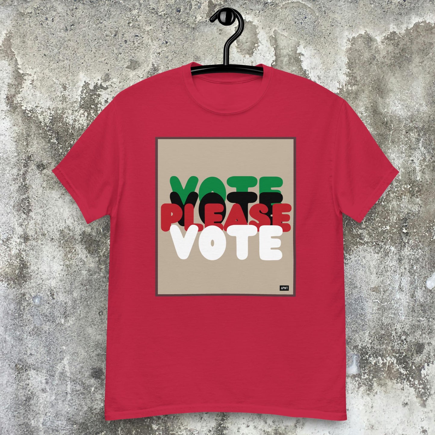 Please Vote in Black Unisex T-Shirt - Available in Assorted Colors