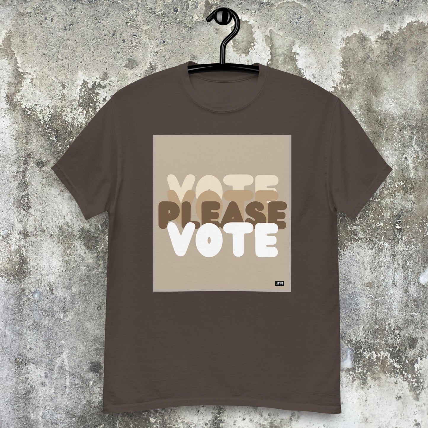 Please Vote in Brown Unisex T-Shirt - Available in Assorted Colors