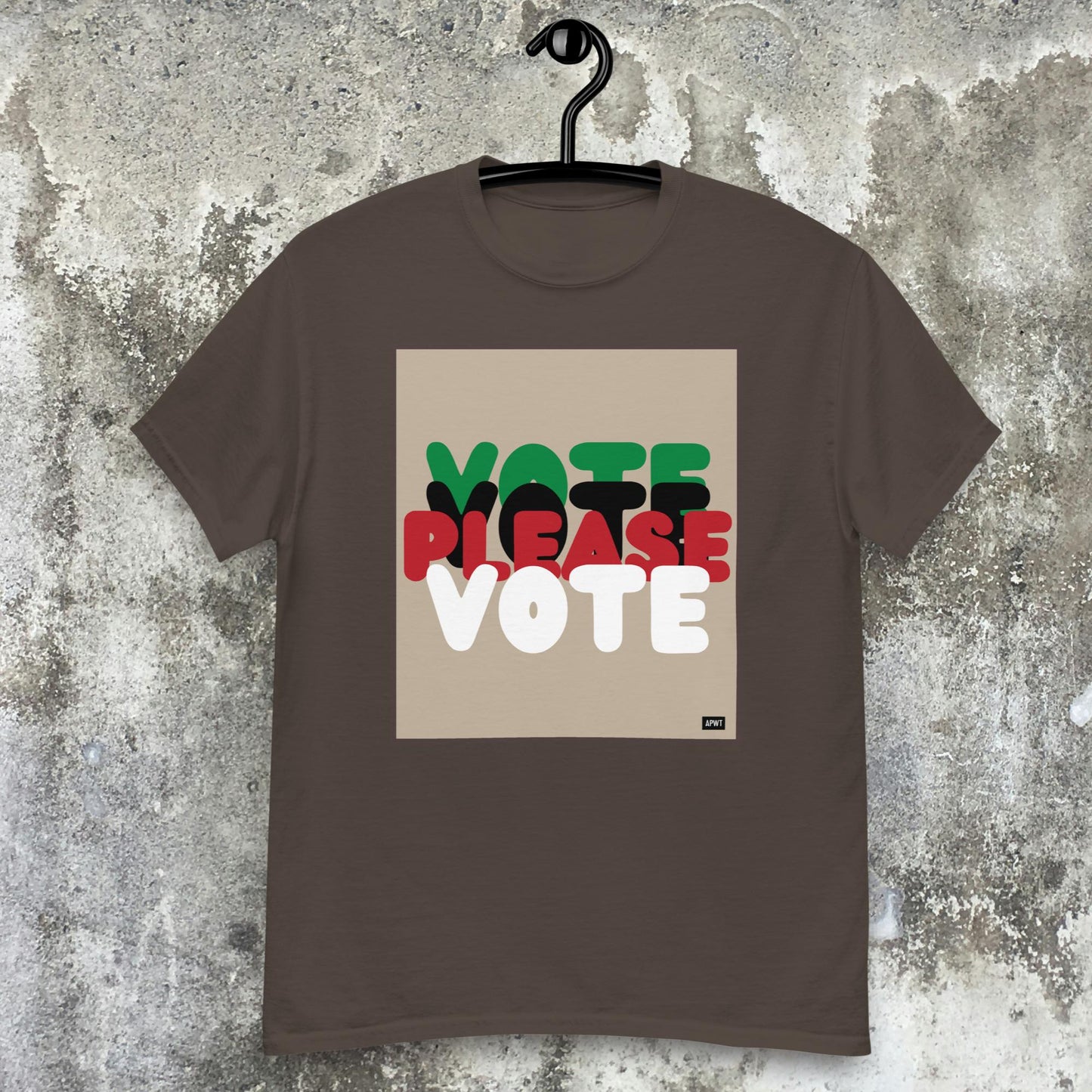 Please Vote in Black Unisex T-Shirt - Available in Assorted Colors