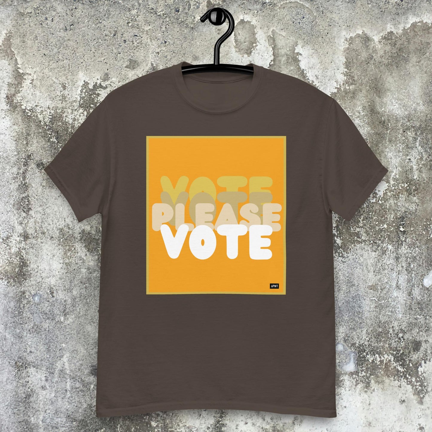 Please Vote in Orange Unisex T-Shirt - Available in Assorted Colors