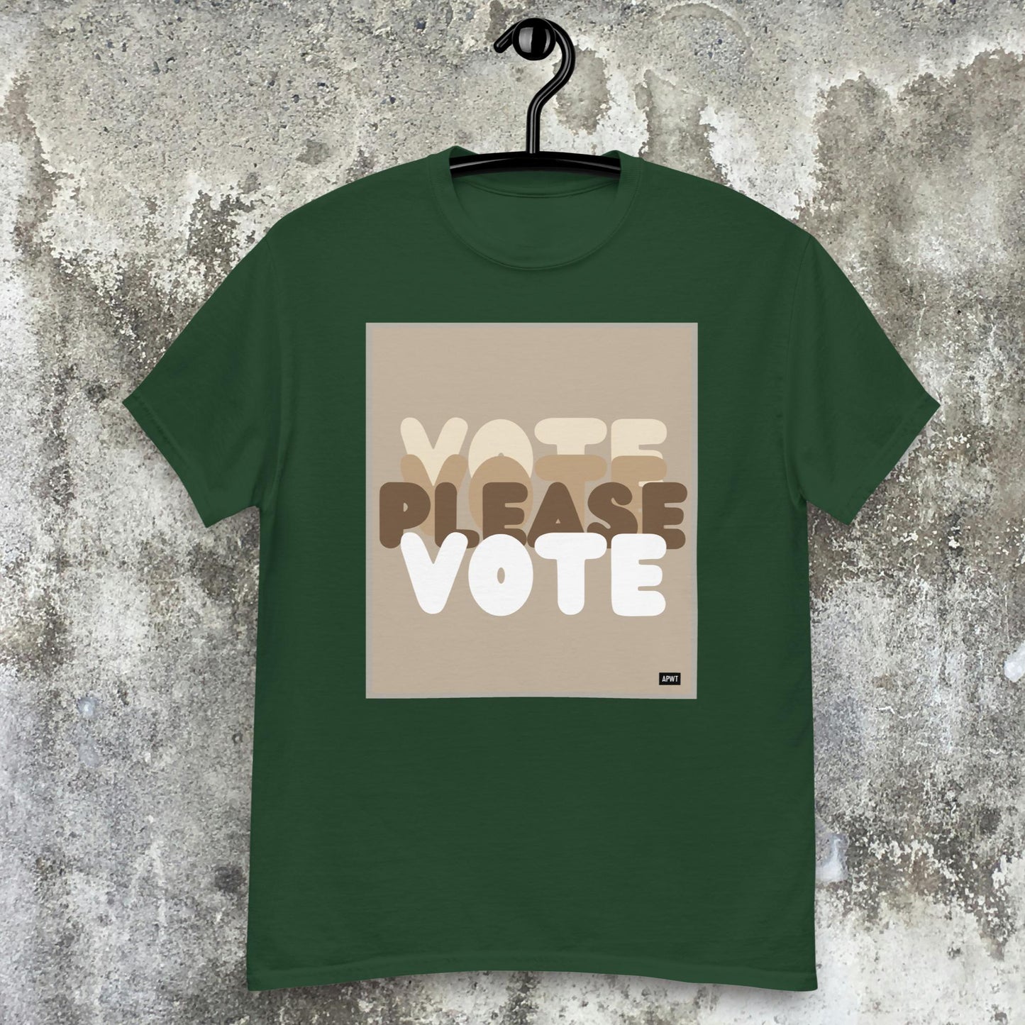 Please Vote in Brown Unisex T-Shirt - Available in Assorted Colors