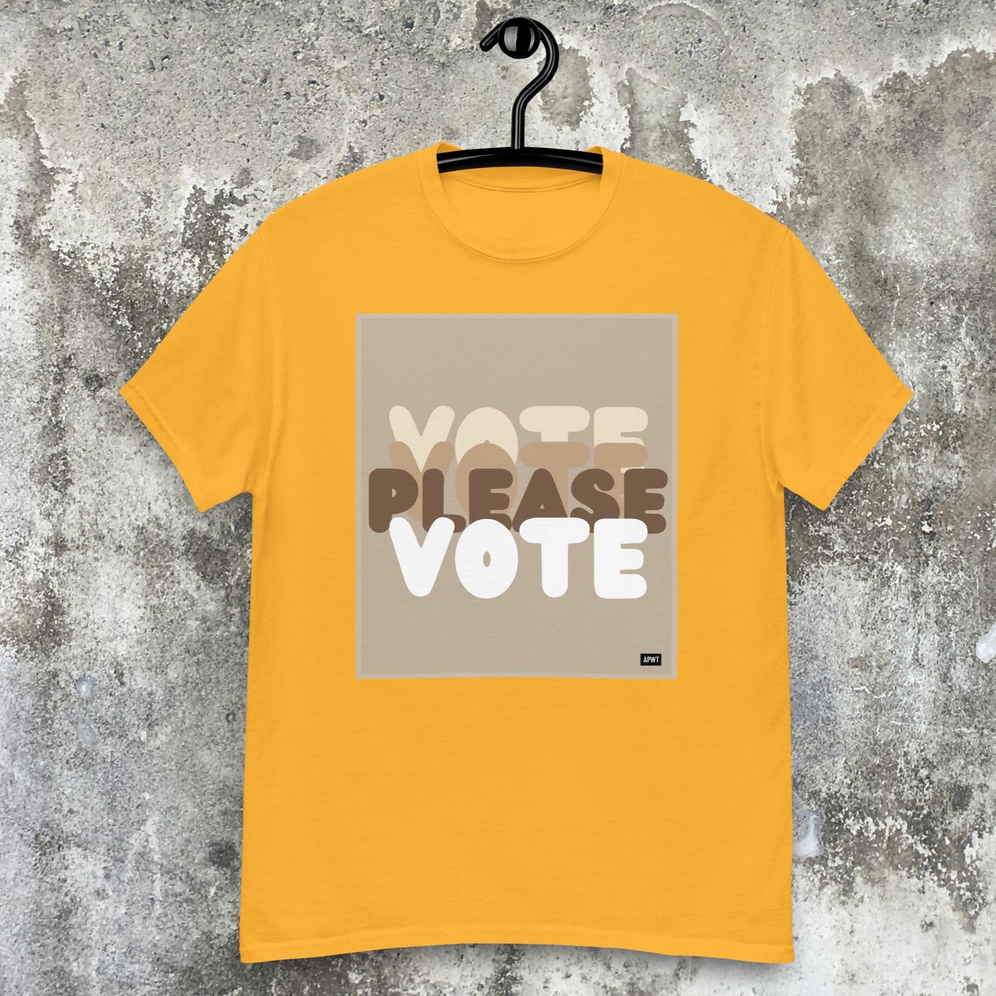Please Vote in Brown Unisex T-Shirt - Available in Assorted Colors