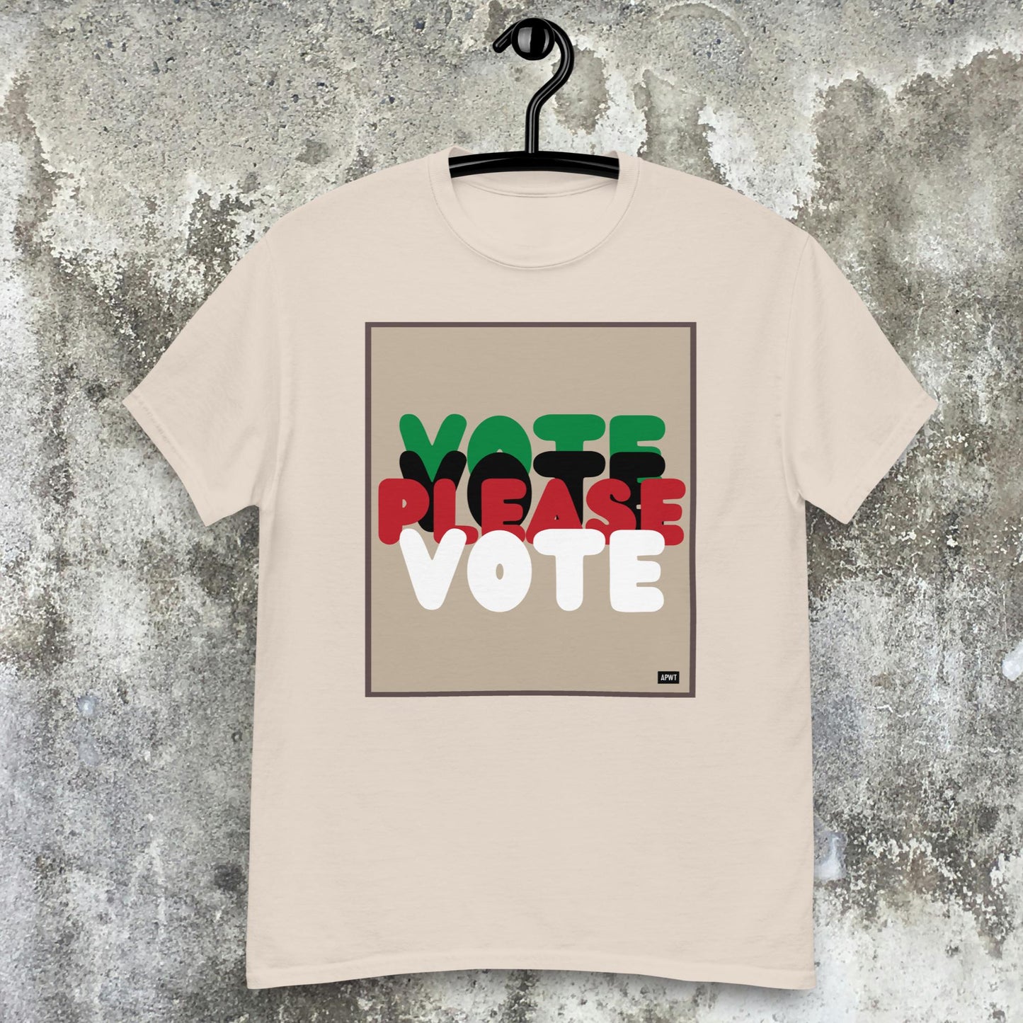Please Vote in Black Unisex T-Shirt - Available in Assorted Colors