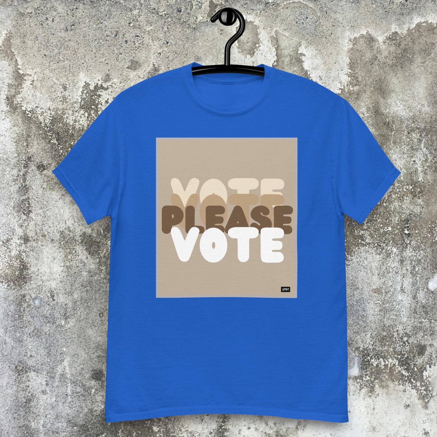 Please Vote in Brown Unisex T-Shirt - Available in Assorted Colors