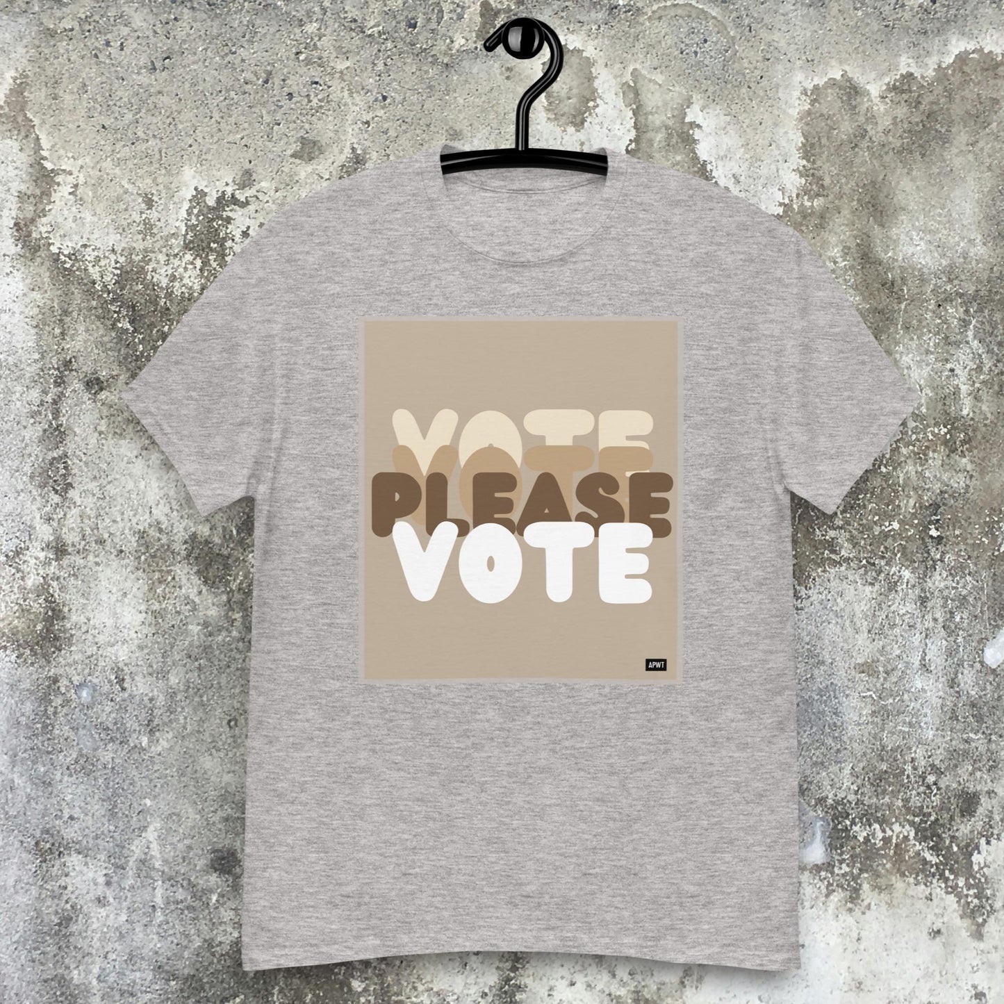 Please Vote in Brown Unisex T-Shirt - Available in Assorted Colors