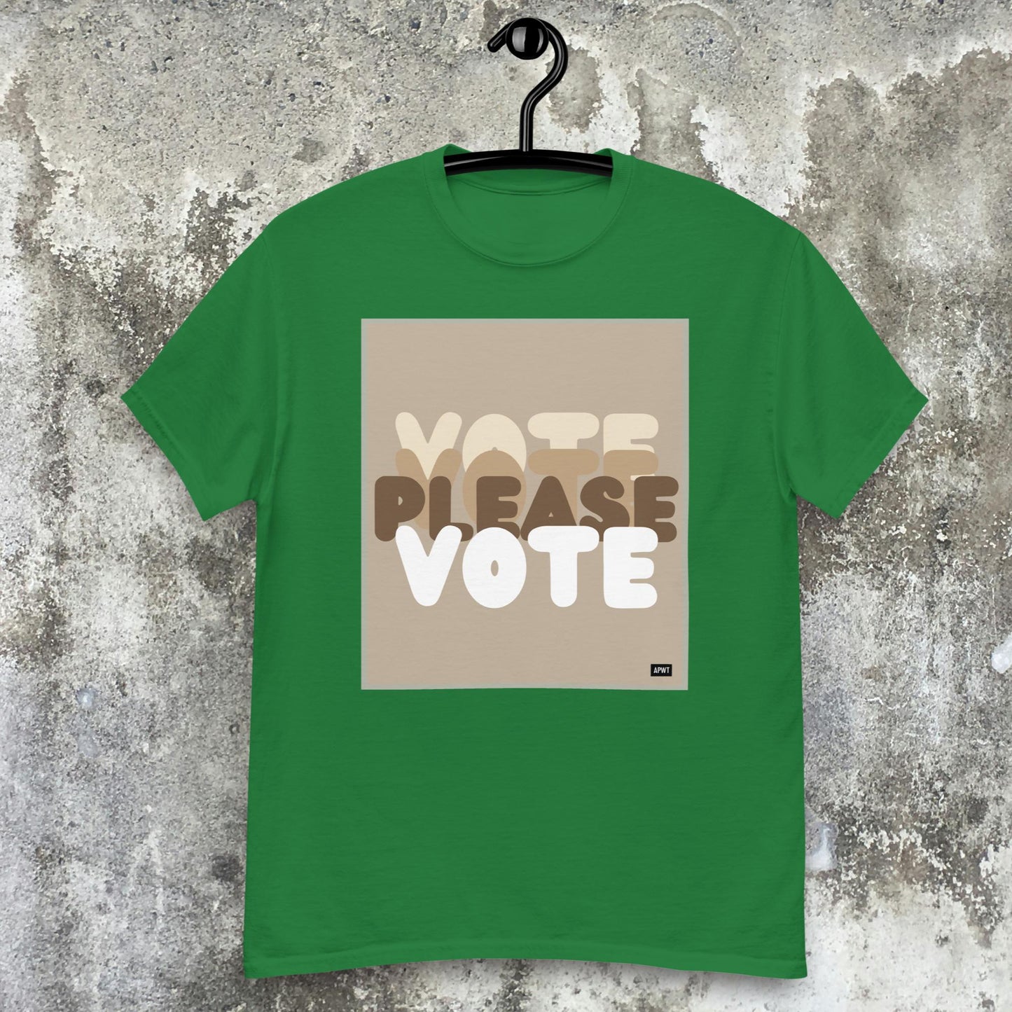 Please Vote in Brown Unisex T-Shirt - Available in Assorted Colors