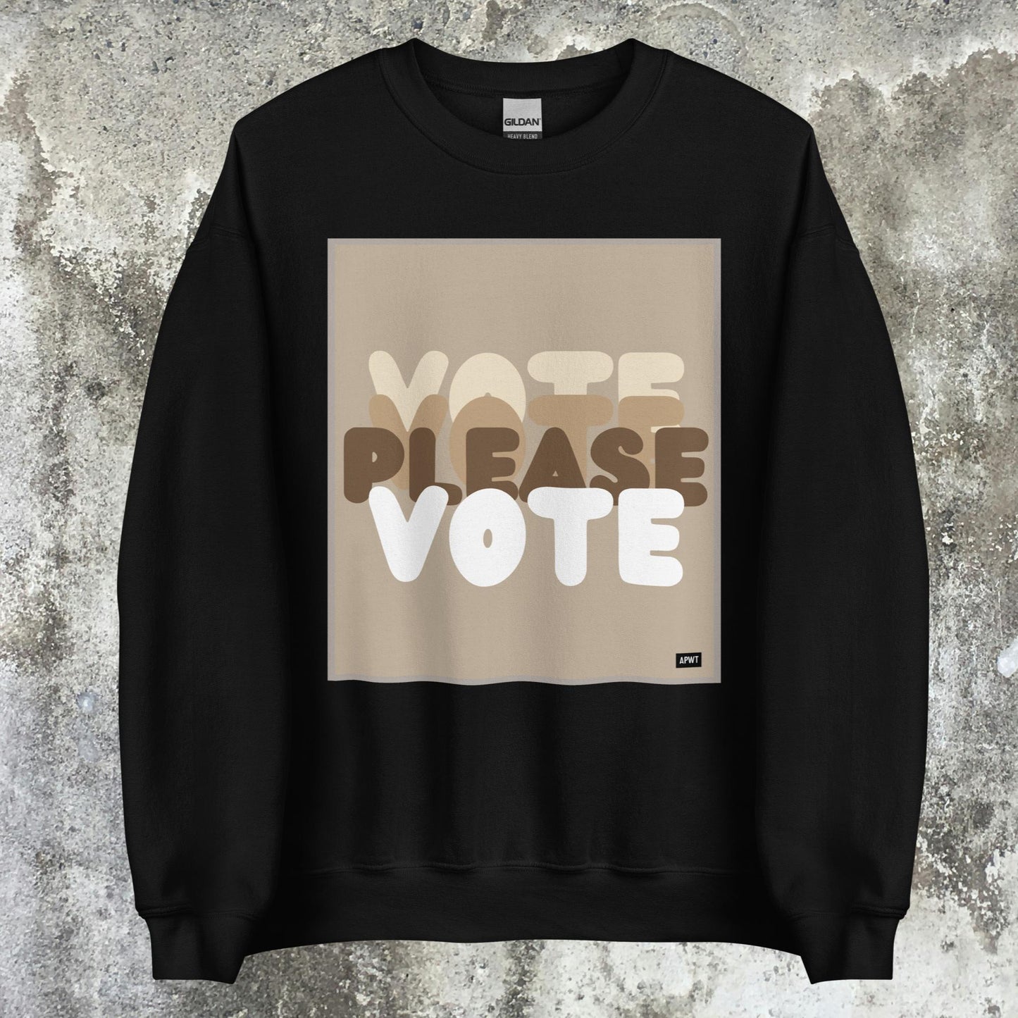 Please Vote in Brown Unisex Crew Neck Sweatshirt - Available in Assorted Colors