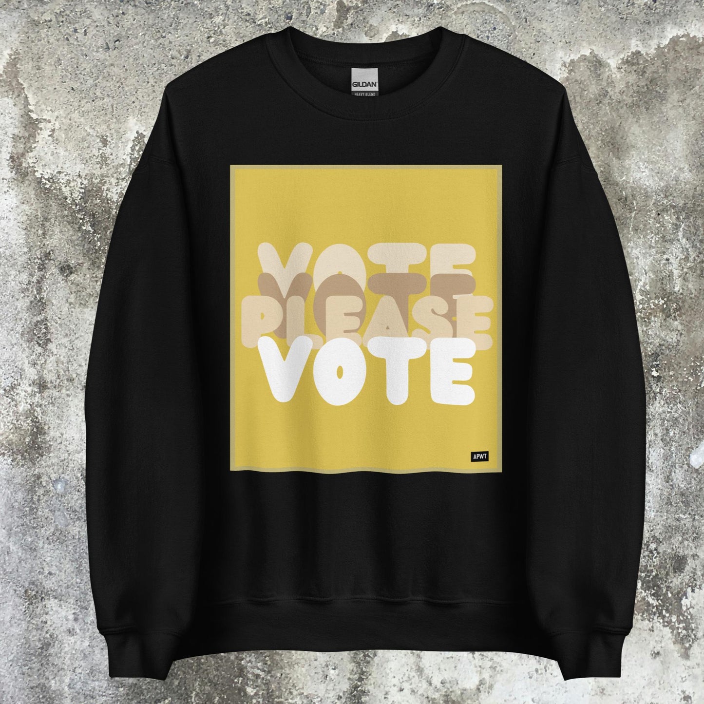 Please Vote in Yellow Unisex Crew Neck Sweatshirt - Available in Assorted Colors