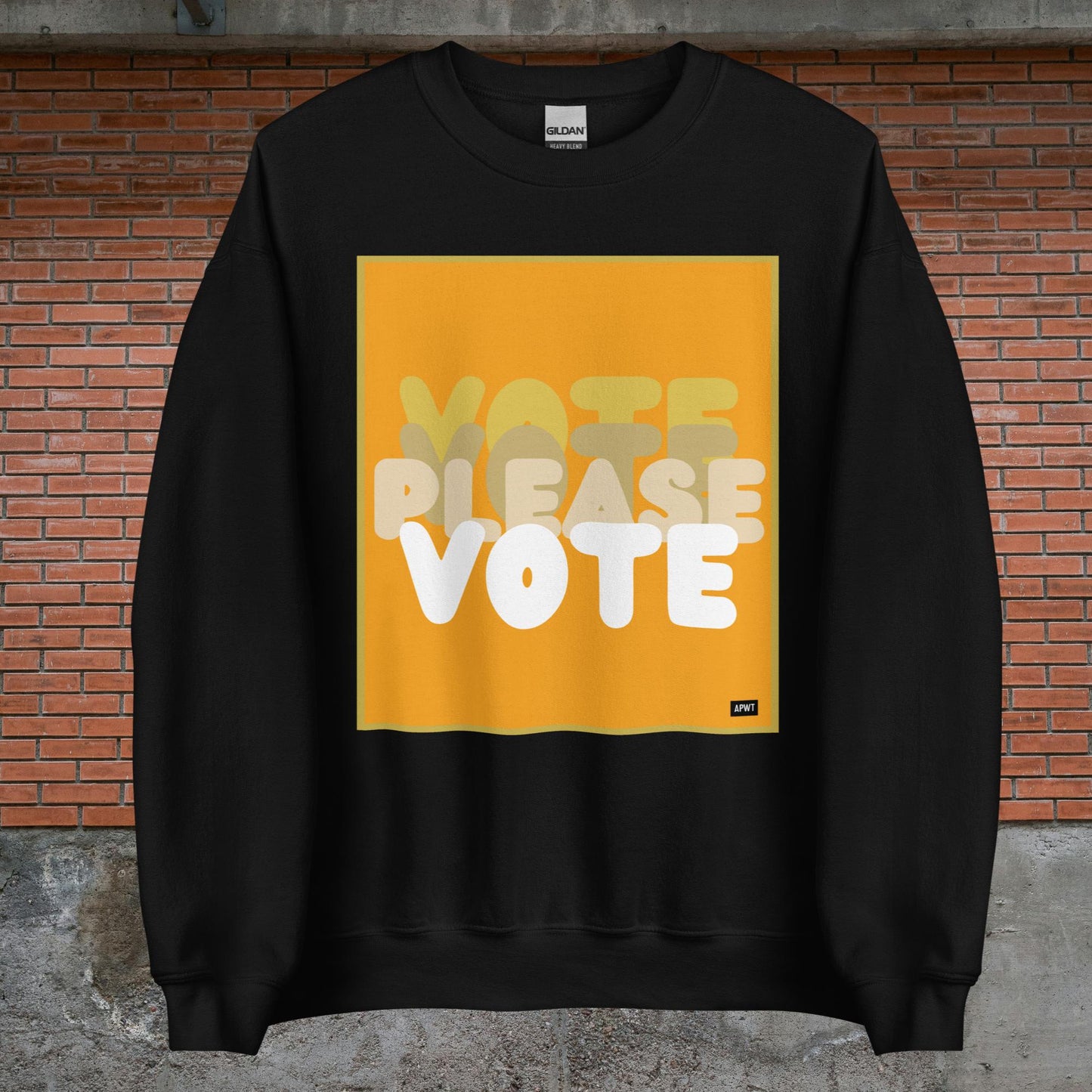 Please Vote in Orange Unisex Crew Neck Sweatshirt - Available in Assorted Colors