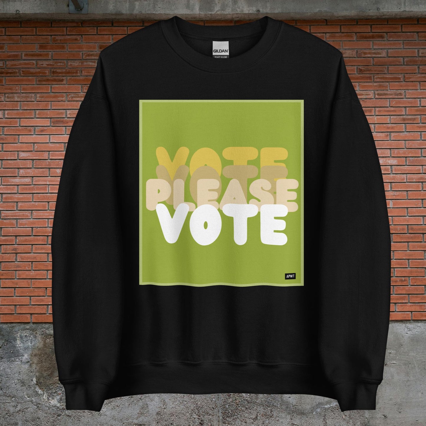 Please Vote in Green Unisex Crew Neck Sweatshirt - Available Assorted Colors