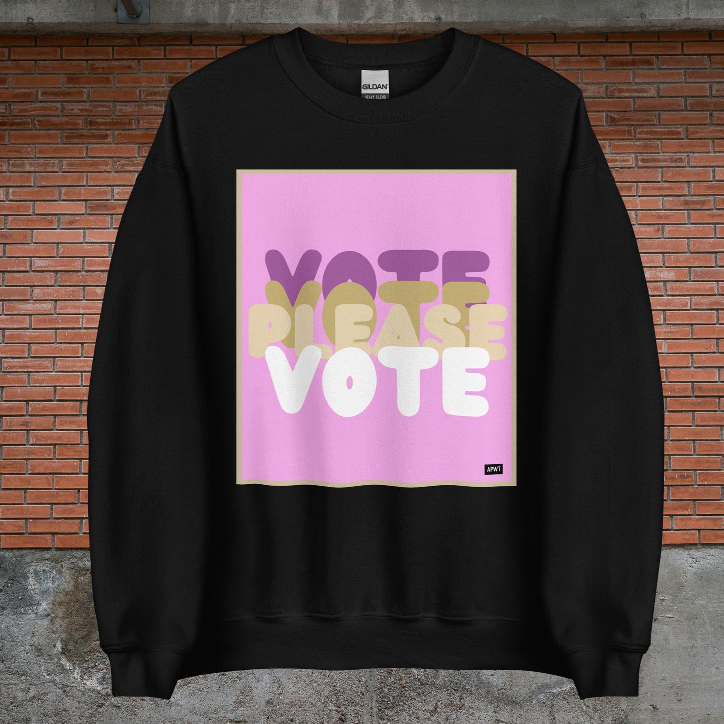 Please Vote in Pink Unisex Crew Neck Sweatshirt - Available in Assorted Colors