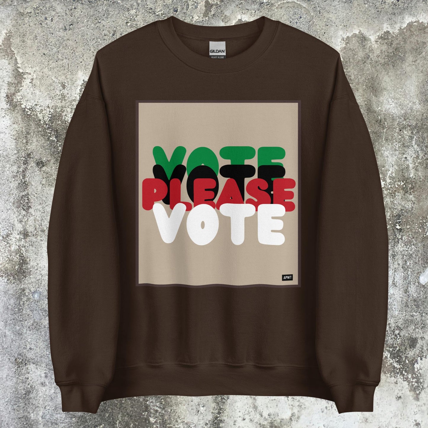 Please Vote in Black Unisex Crew Neck Sweatshirt - Available in Assorted Colors