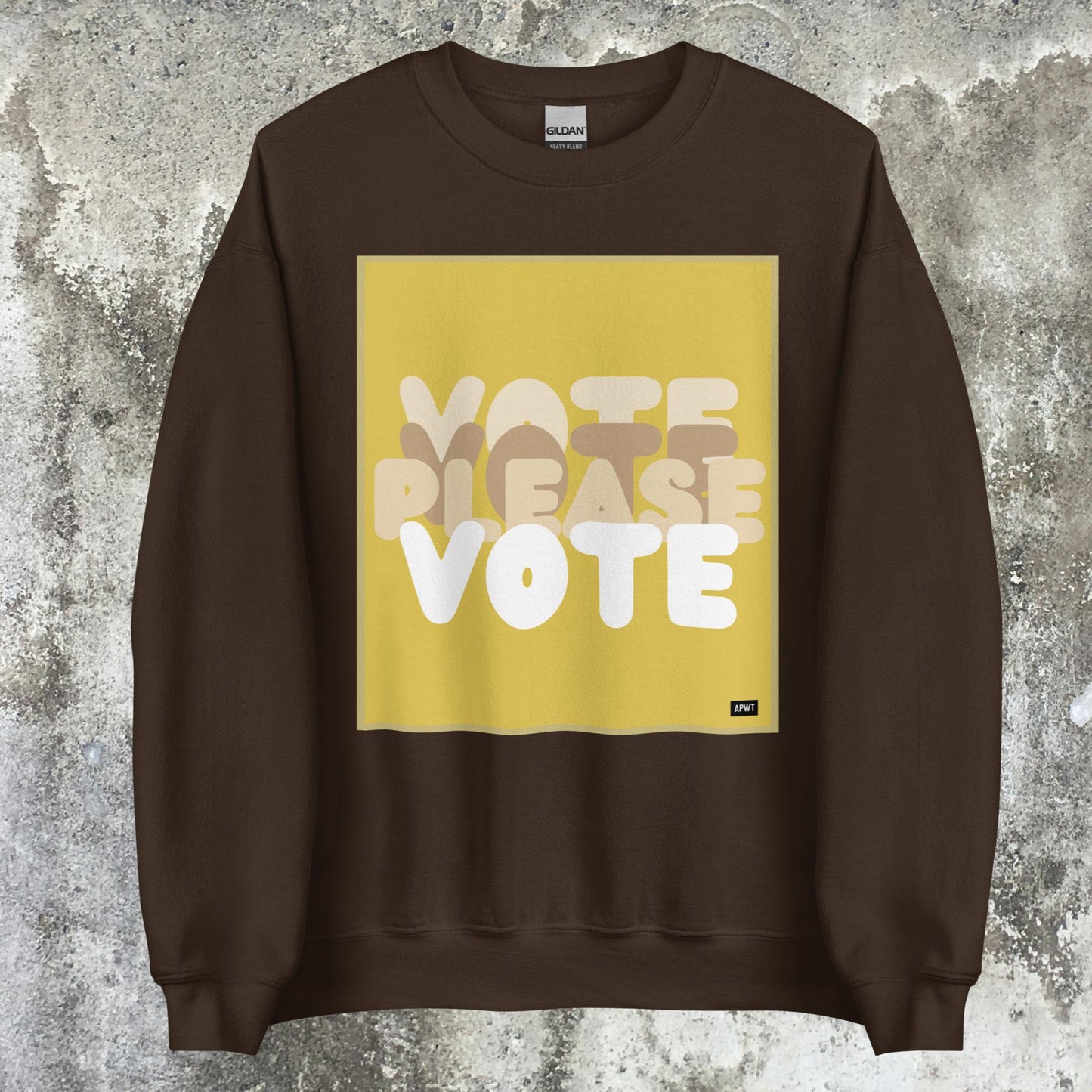 Please Vote in Yellow Unisex Crew Neck Sweatshirt - Available in Assorted Colors