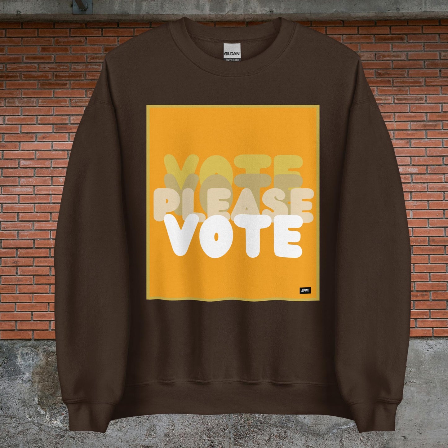 Please Vote in Orange Unisex Crew Neck Sweatshirt - Available in Assorted Colors