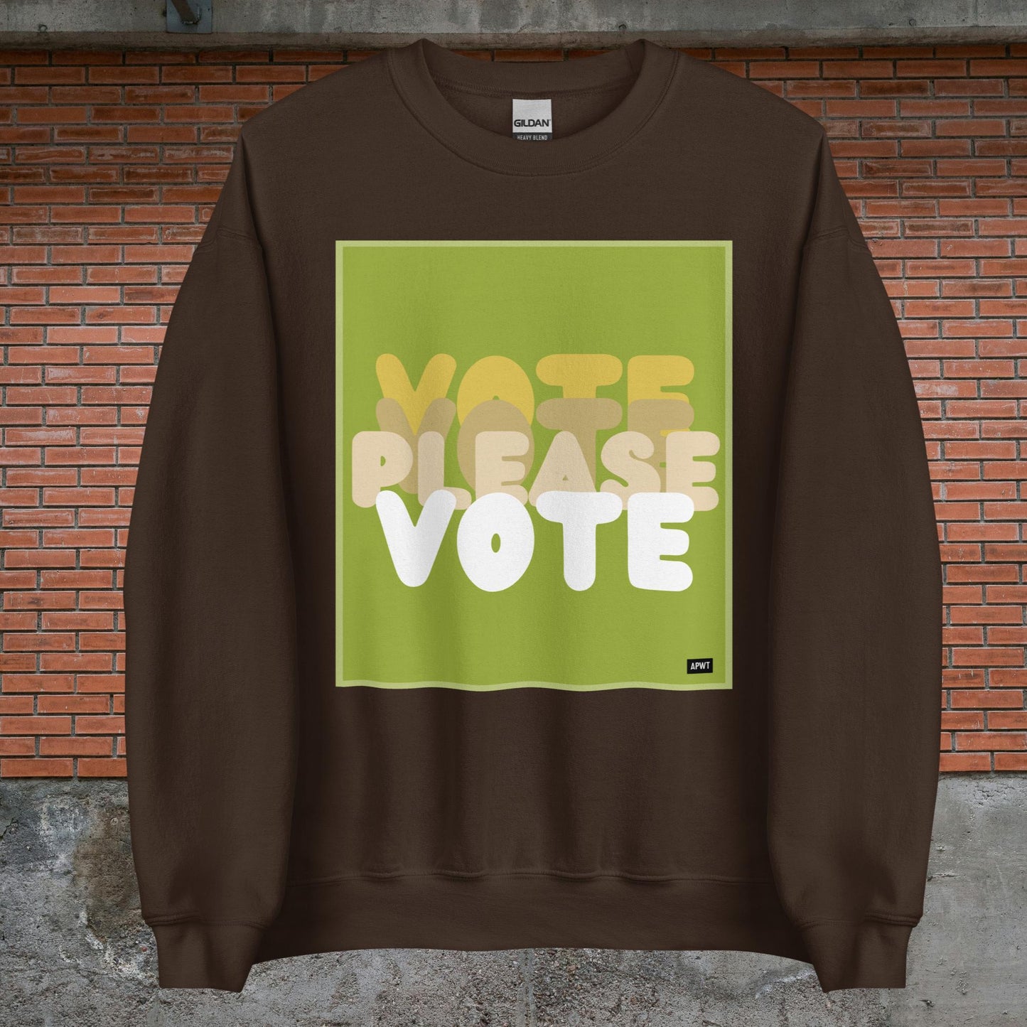 Please Vote in Green Unisex Crew Neck Sweatshirt - Available Assorted Colors