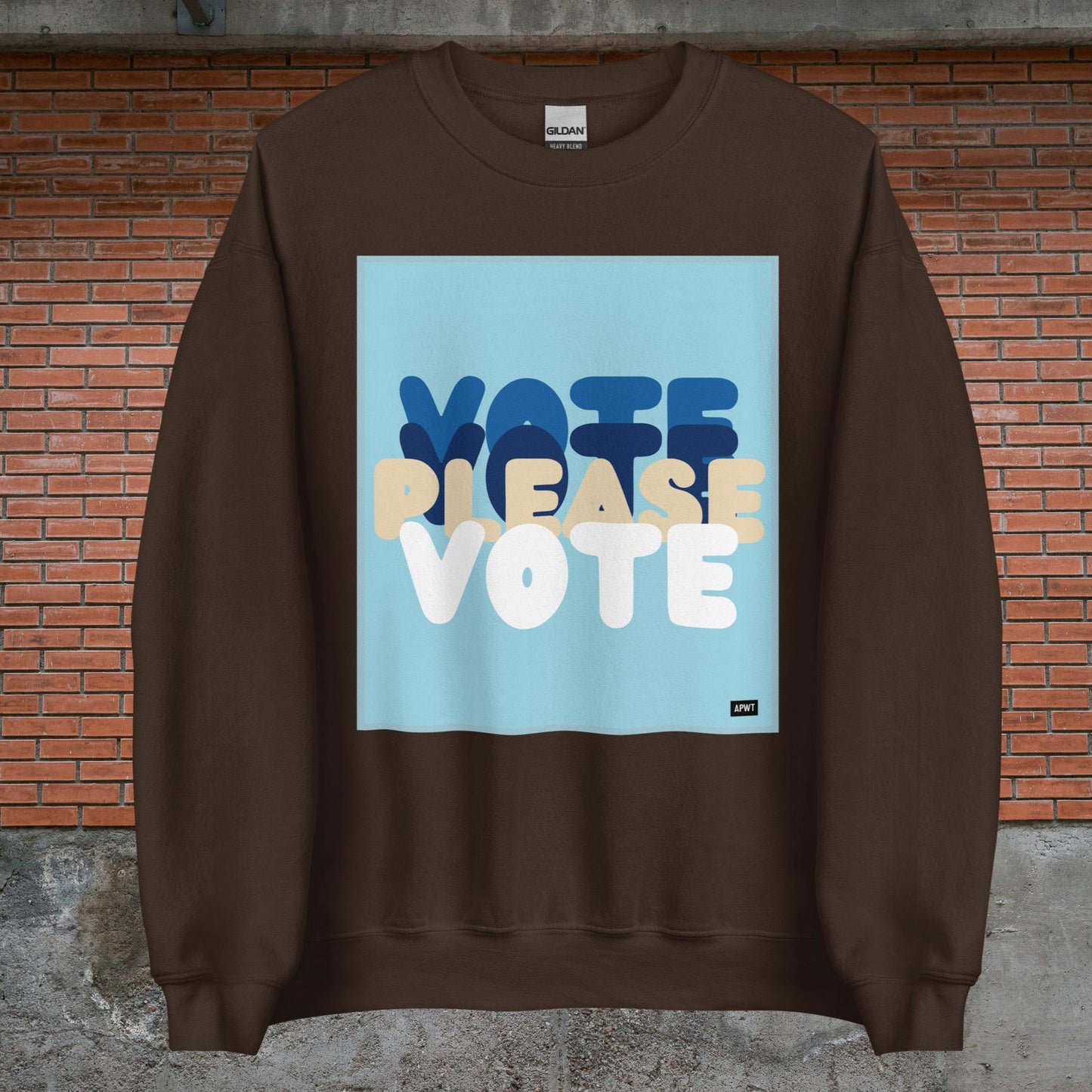 Please Vote in Blue Unisex Crew Neck Sweatshirt - Available in Assorted Colors