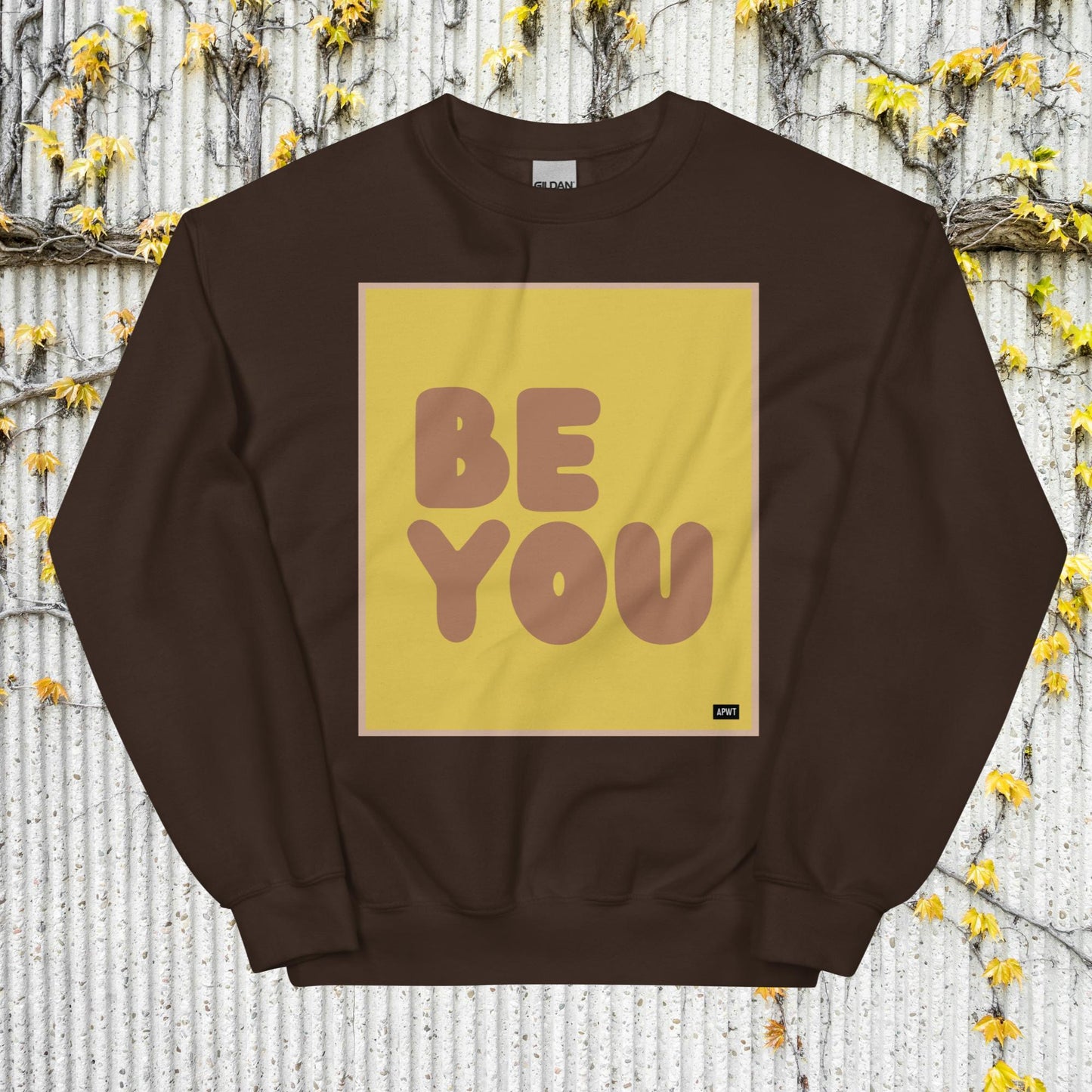 Be You in Yellow and Brown Unisex Crew Neck Sweatshirt - Available in Assorted Colors