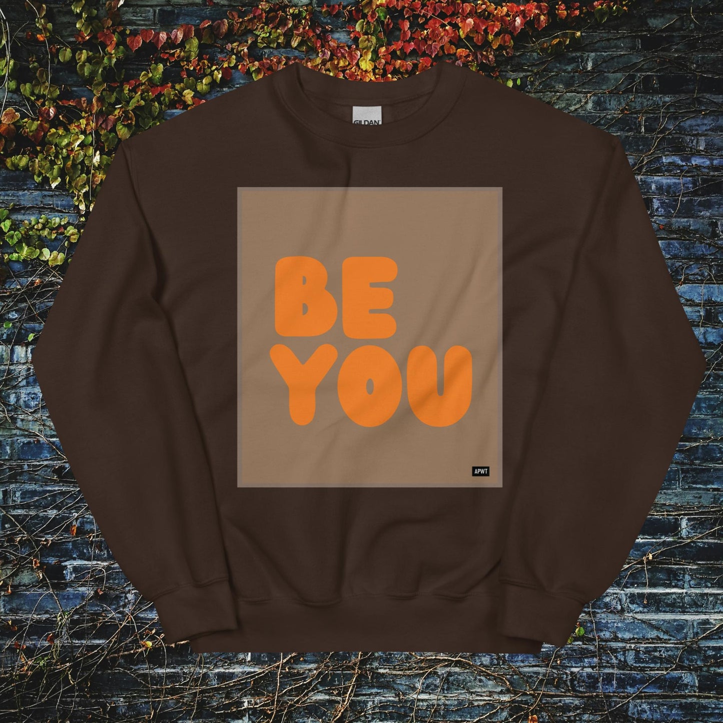 Be You in Brown and Orange Unisex Crew Neck Sweatshirt - Available in Assorted Colors