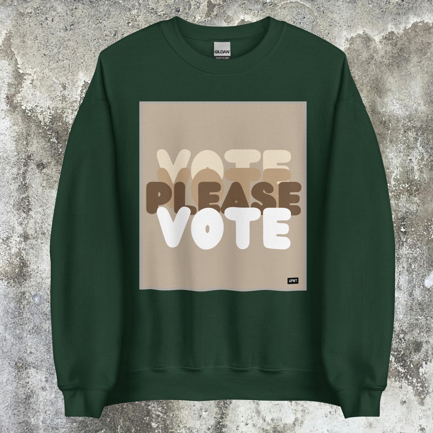 Please Vote in Brown Unisex Crew Neck Sweatshirt - Available in Assorted Colors