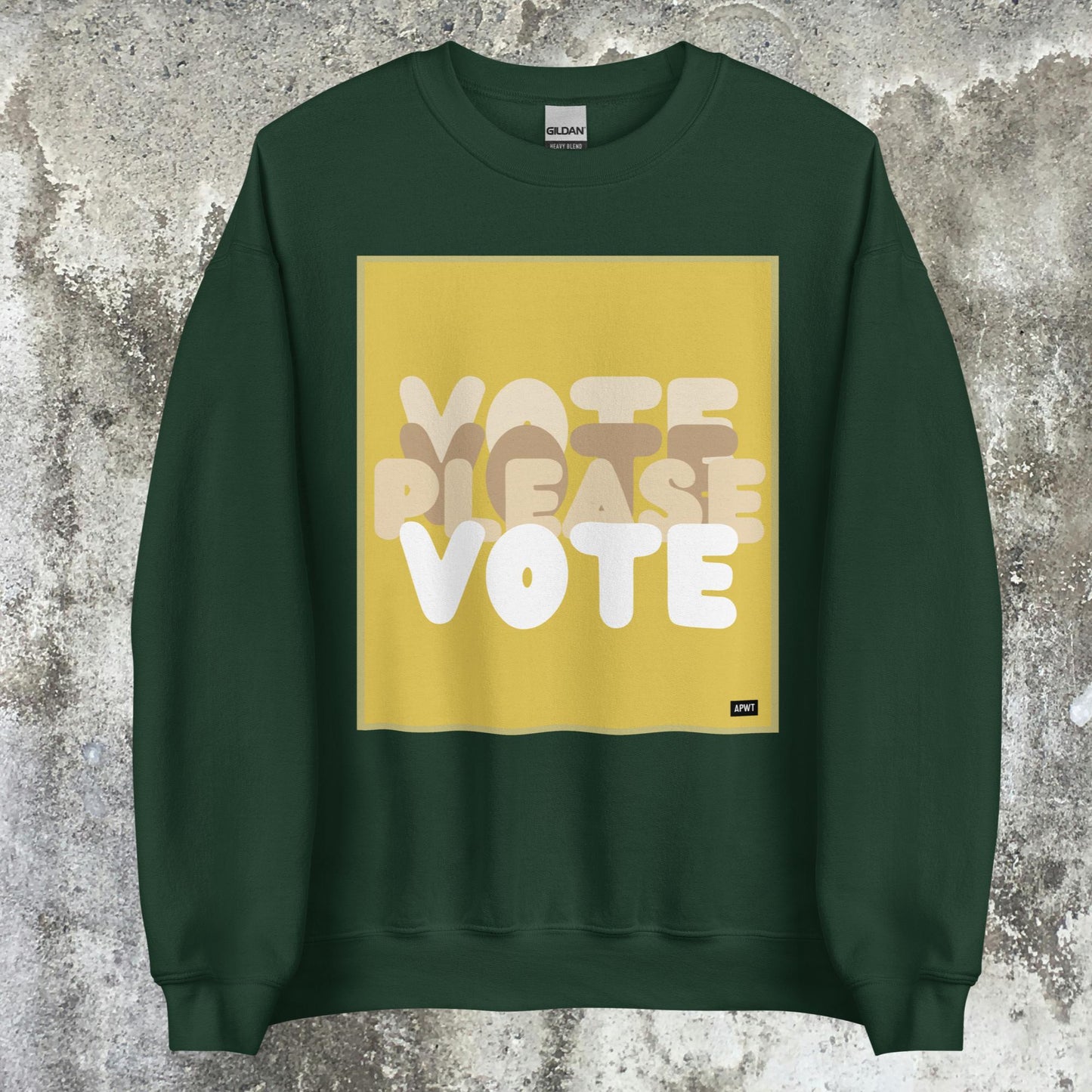 Please Vote in Yellow Unisex Crew Neck Sweatshirt - Available in Assorted Colors
