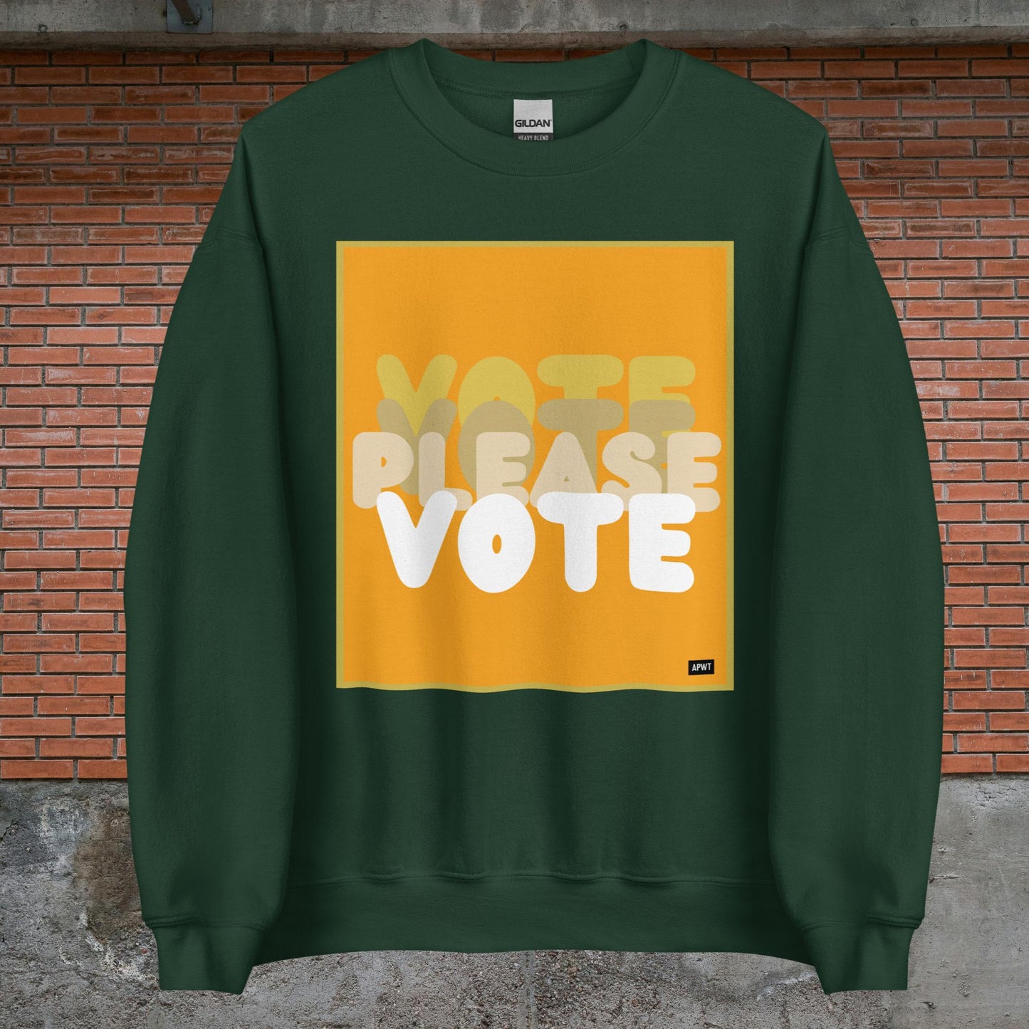 Please Vote in Orange Unisex Crew Neck Sweatshirt - Available in Assorted Colors