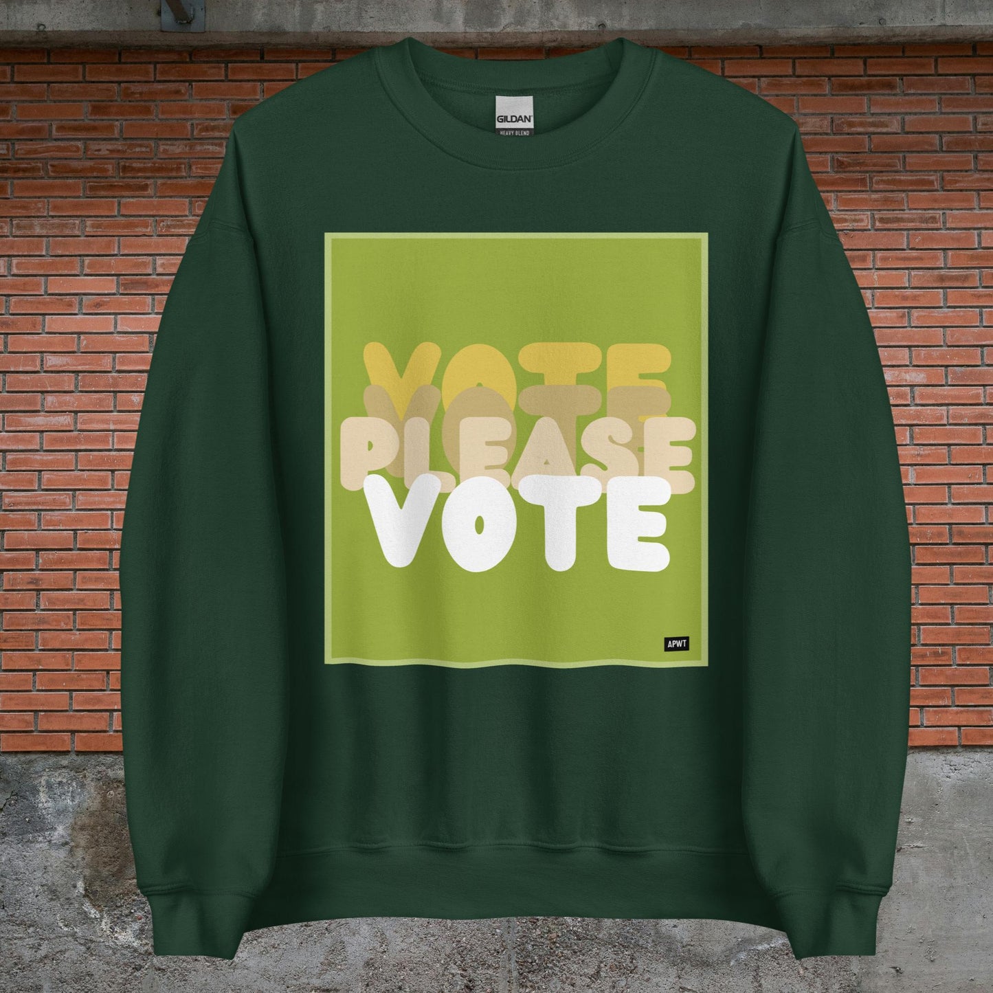 Please Vote in Green Unisex Crew Neck Sweatshirt - Available Assorted Colors