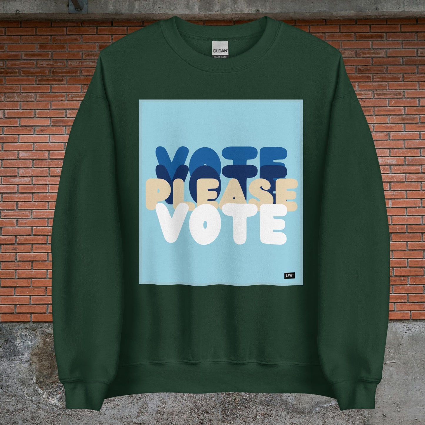 Please Vote in Blue Unisex Crew Neck Sweatshirt - Available in Assorted Colors