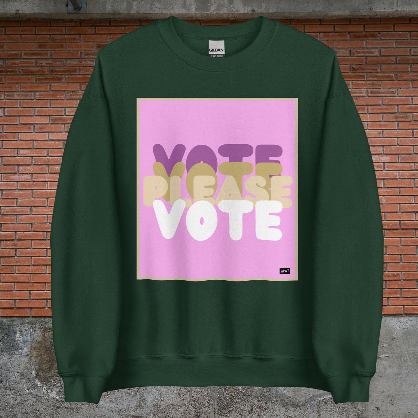 Please Vote in Pink Unisex Crew Neck Sweatshirt - Available in Assorted Colors
