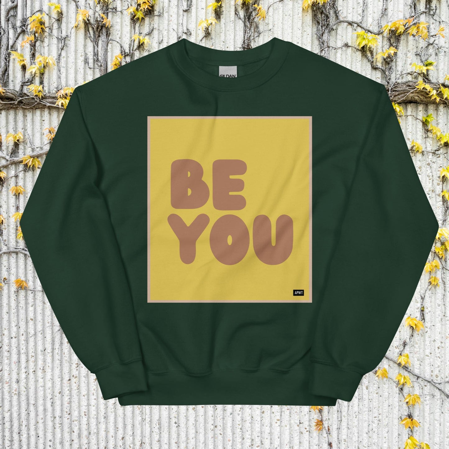 Be You in Yellow and Brown Unisex Crew Neck Sweatshirt - Available in Assorted Colors